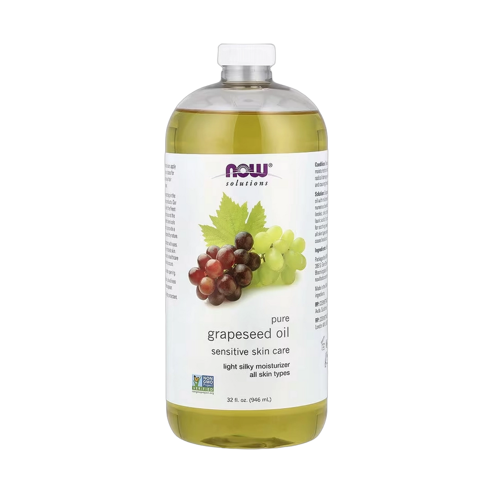 NOW Foods, Solutions, Pure Grapeseed Oil, All Skin Types, 32 fl oz, 946 ml