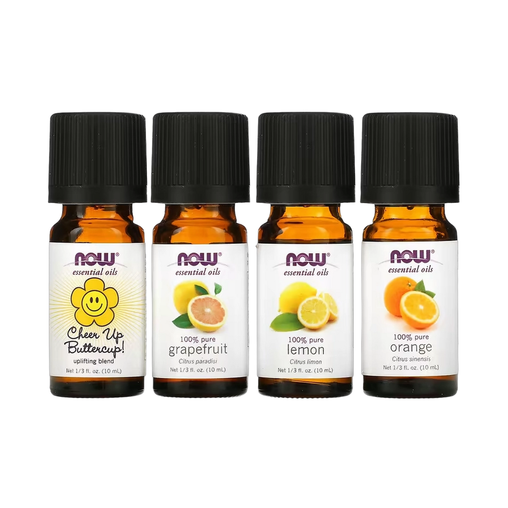 NOW Foods, Solutions, Put Some Pep in Your Step, Uplifting Essential Oils Kit, 4 Bottles, 1.3 fl oz, 10 ml Each