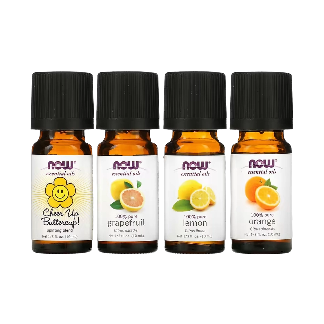 NOW Foods, Solutions, Put Some Pep in Your Step, Uplifting Essential Oils Kit, 4 Bottles, 1.3 fl oz, 10 ml Each