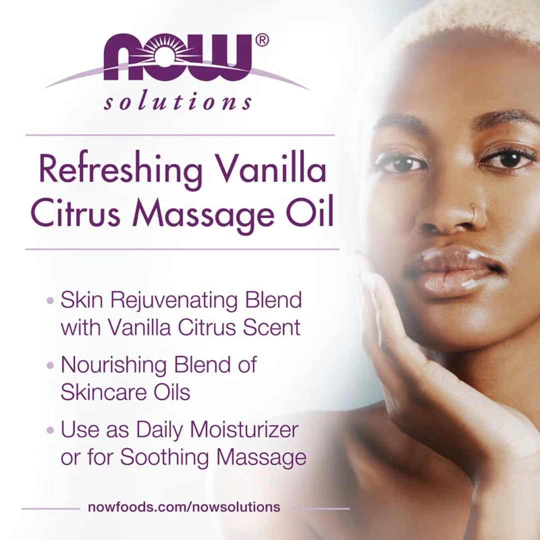 NOW Foods, Solutions, Refreshing Massage Oil, Vanilla Citrus, 8 fl oz, 237 ml