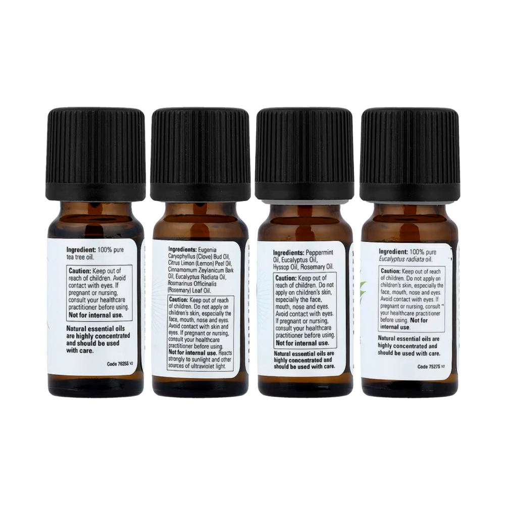 NOW Foods, Solutions, Seasonal Changes, Balancing Essential Oils Kit, 4 Bottles, 1/3 fl oz, 10 ml Each