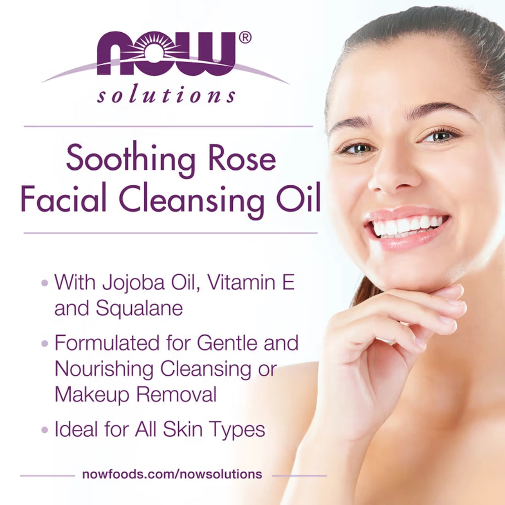 NOW Foods, Solutions, Soothing Rose Facial Cleansing Oil, 4 fl oz, 118 ml