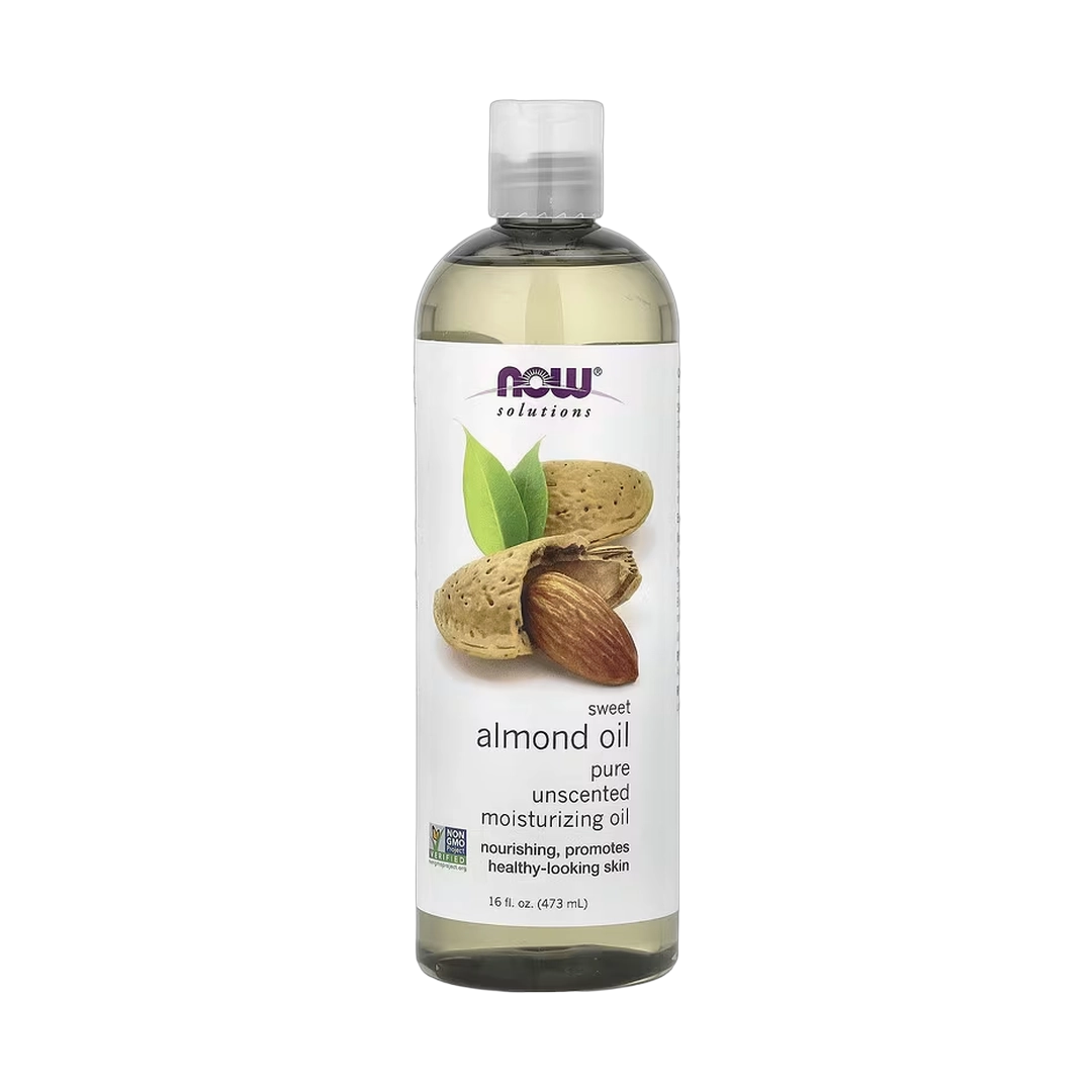 NOW Foods, Solutions, Sweet Almond Oil, Pure Moisturizing Oil, Unscented, 16 fl oz, 473 ml