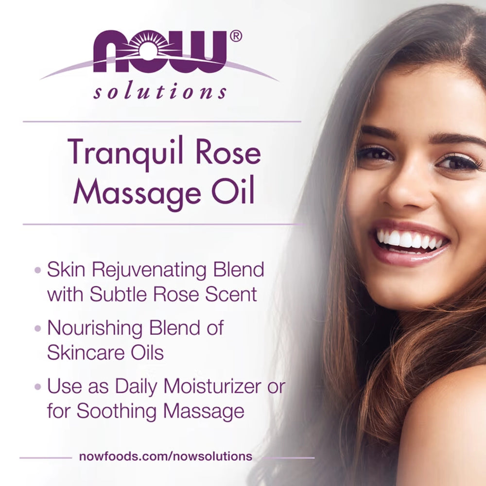 NOW Foods, Solutions, Tranquil Rose Massage Oil, 8 fl oz, 237 ml