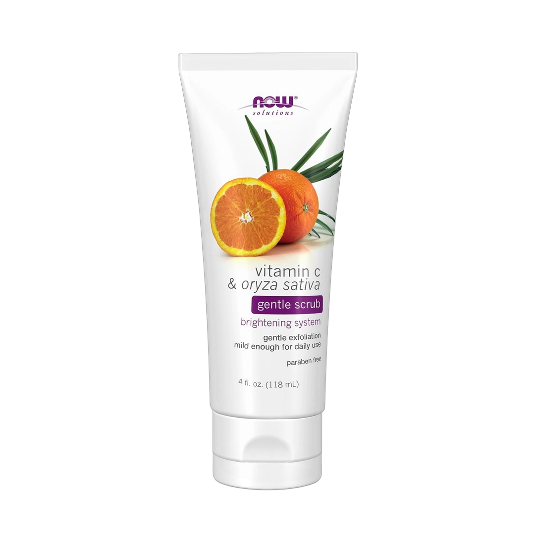 NOW Foods, Solutions, Vitamin C & Oryza Sativa, Gentle Scrub, 4fl oz, 118 ml