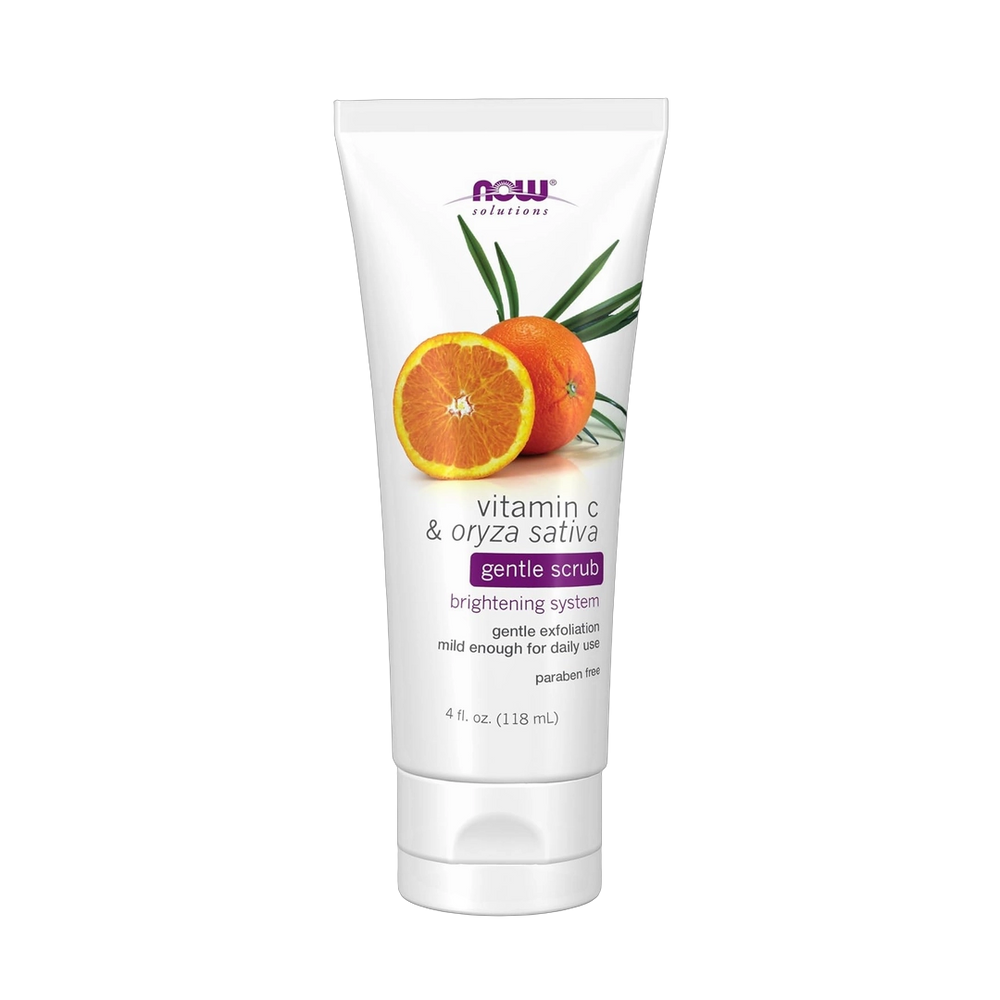 NOW Foods, Solutions, Vitamin C & Oryza Sativa, Gentle Scrub, 4fl oz, 118 ml