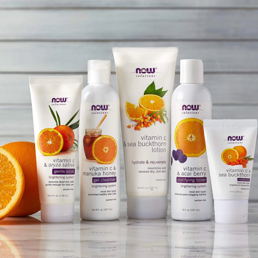 NOW Foods, Solutions, Vitamin C & Oryza Sativa, Gentle Scrub, 4fl oz, 118 ml