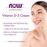 NOW Foods, Solutions, Vitamin D-3 Cream, 4 fl oz, 118 ml
