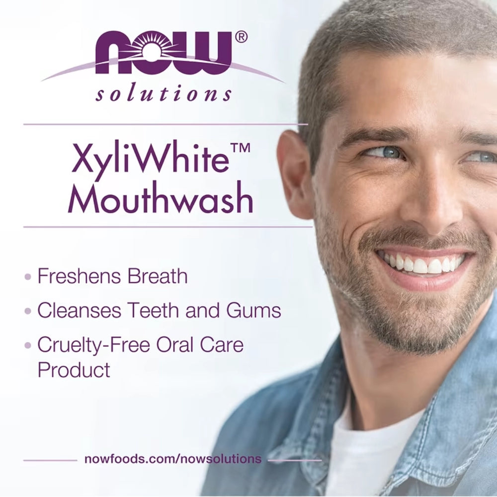 NOW Foods, Solutions, XyliWhite Mouthwash, Fluoride-Free, Refreshmint, 16 fl oz, 473 ml