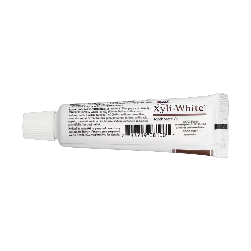 NOW Foods, Solutions, XyliWhite™, Toothpaste Gel, Coconut Oil, Mint, 1 oz, 28 g