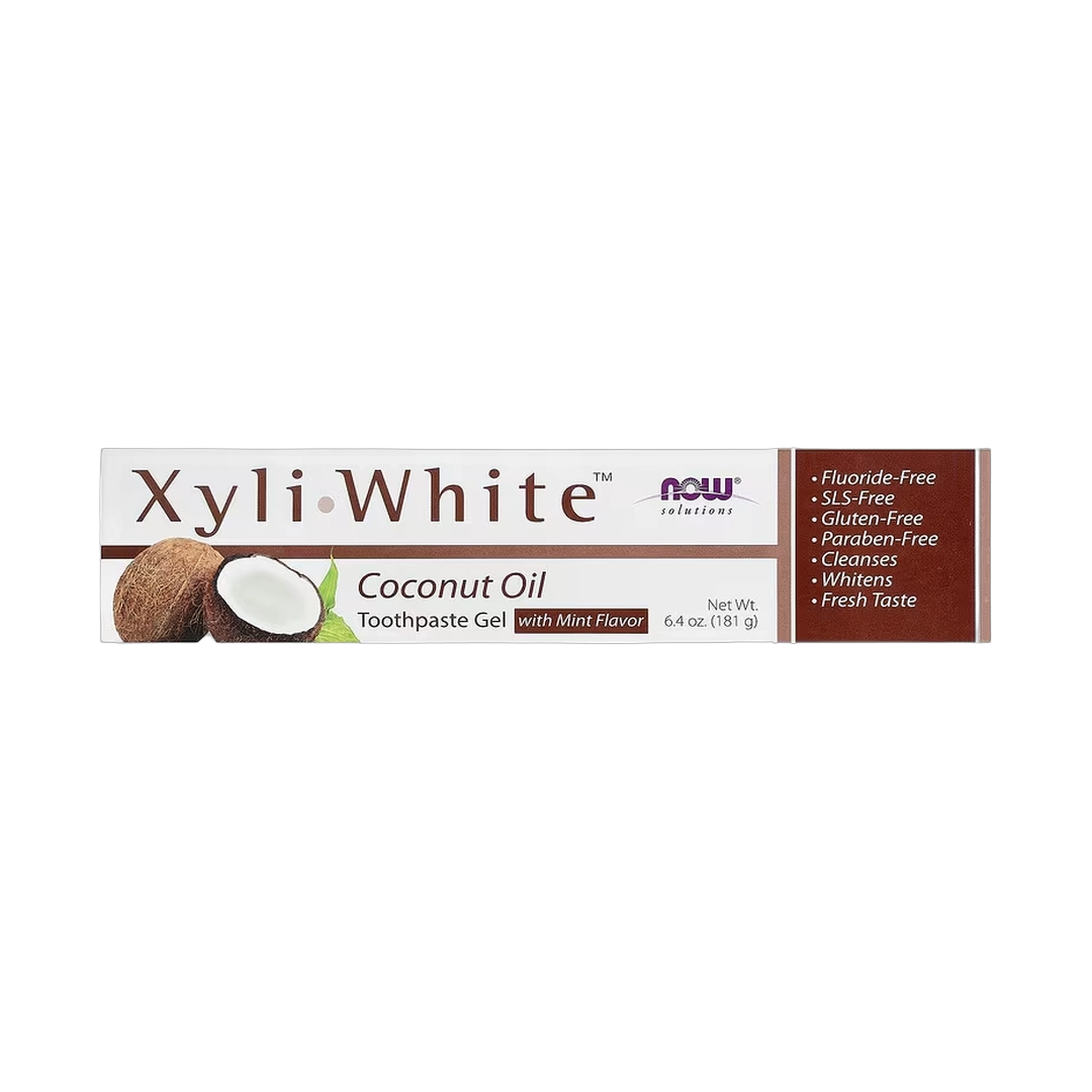 NOW Foods, Solutions, XyliWhite™ Toothpaste Gel, Coconut Oil, Mint, 6.4 oz, 181 g