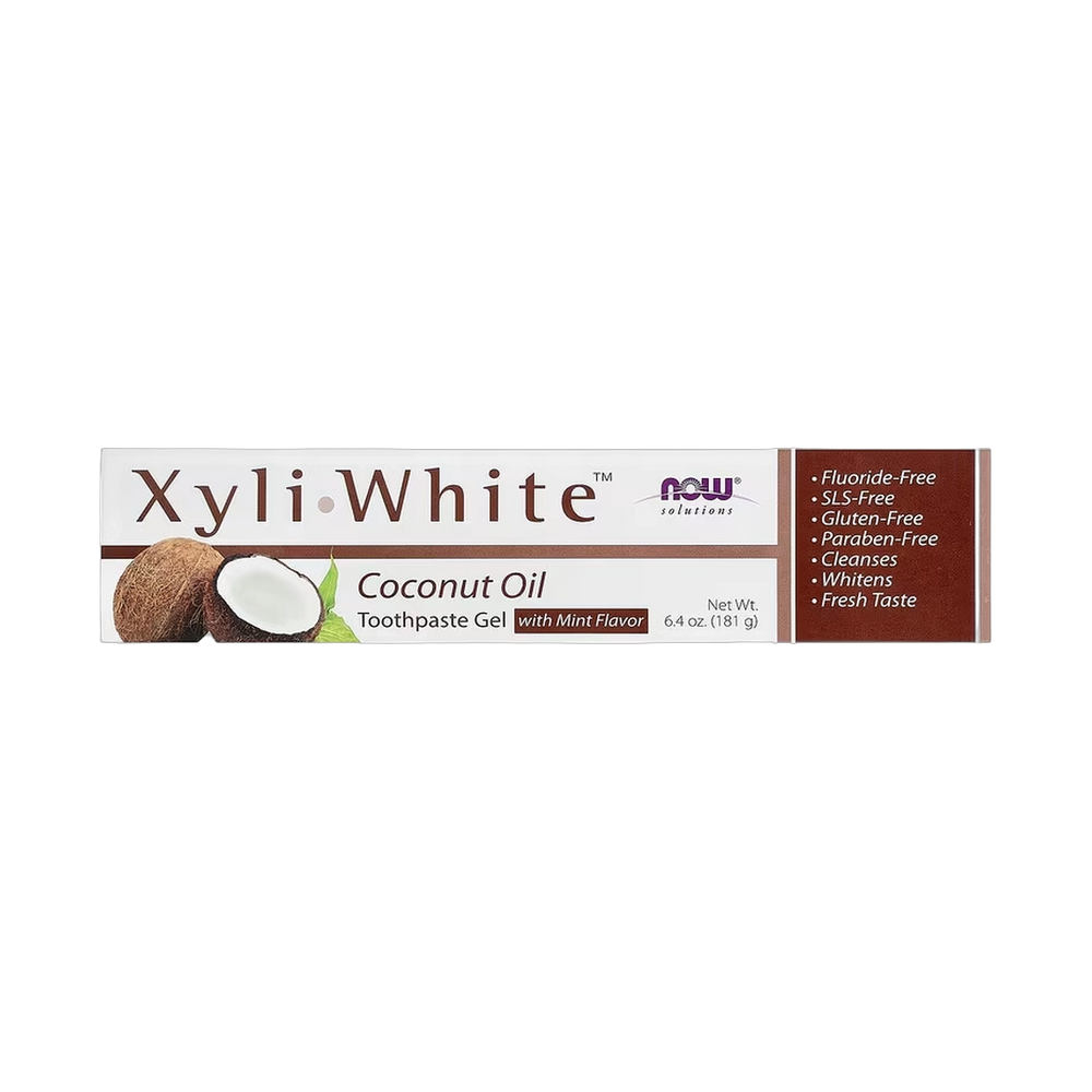 NOW Foods, Solutions, XyliWhite™ Toothpaste Gel, Coconut Oil, Mint, 6.4 oz, 181 g