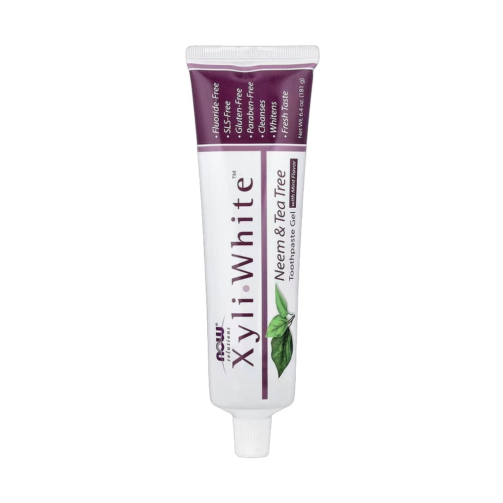 NOW Foods, Solutions, XyliWhite™ Toothpaste Gel, Neem & Tea Tree, Mint, 6.4 oz, 181 g