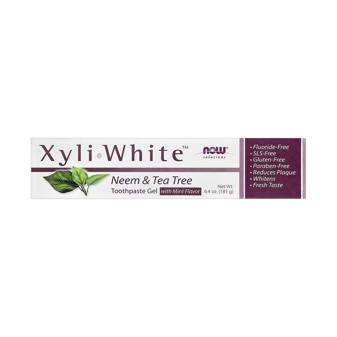 NOW Foods, Solutions, XyliWhite™ Toothpaste Gel, Neem & Tea Tree, Mint, 6.4 oz, 181 g