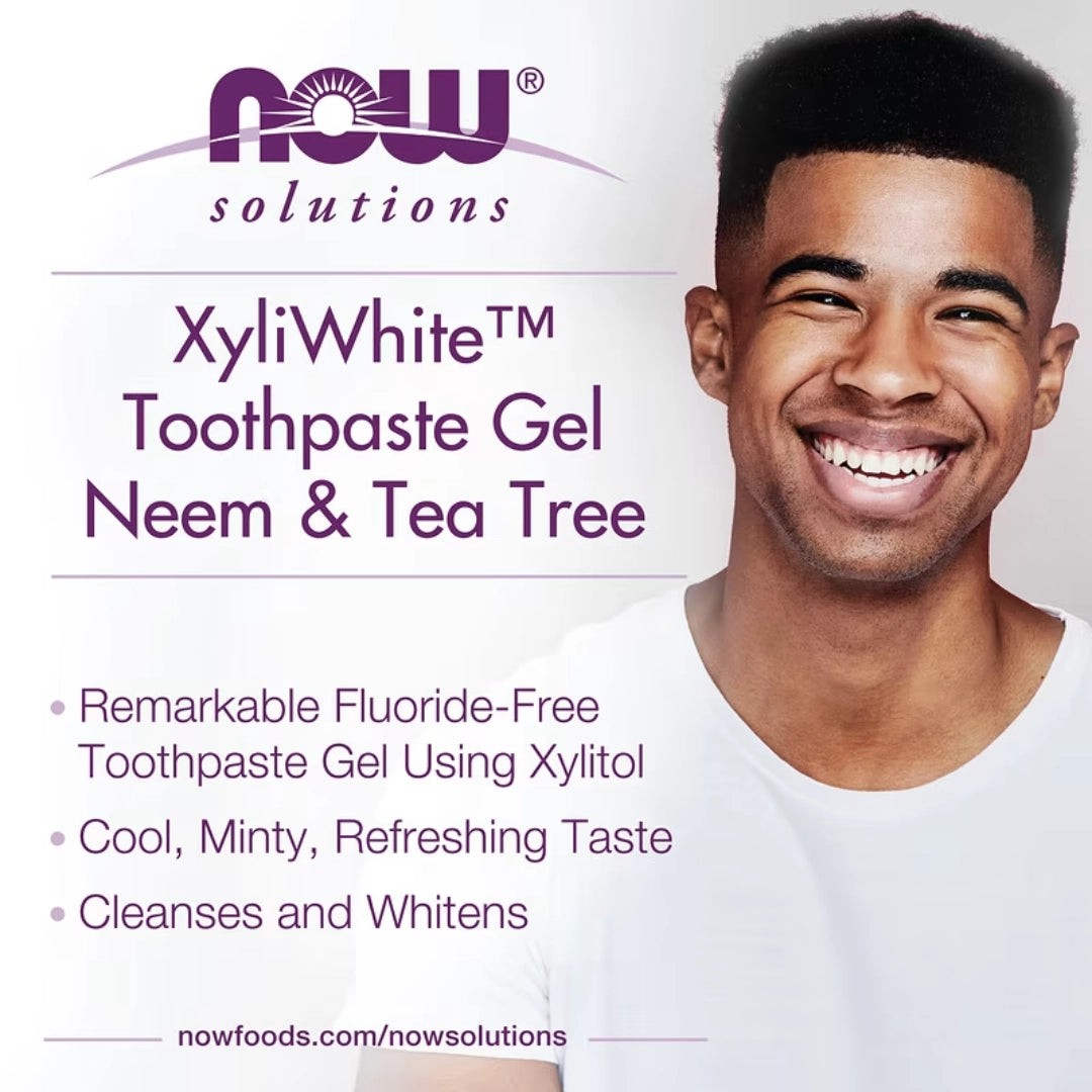NOW Foods, Solutions, XyliWhite™ Toothpaste Gel, Neem & Tea Tree, Mint, 6.4 oz, 181 g