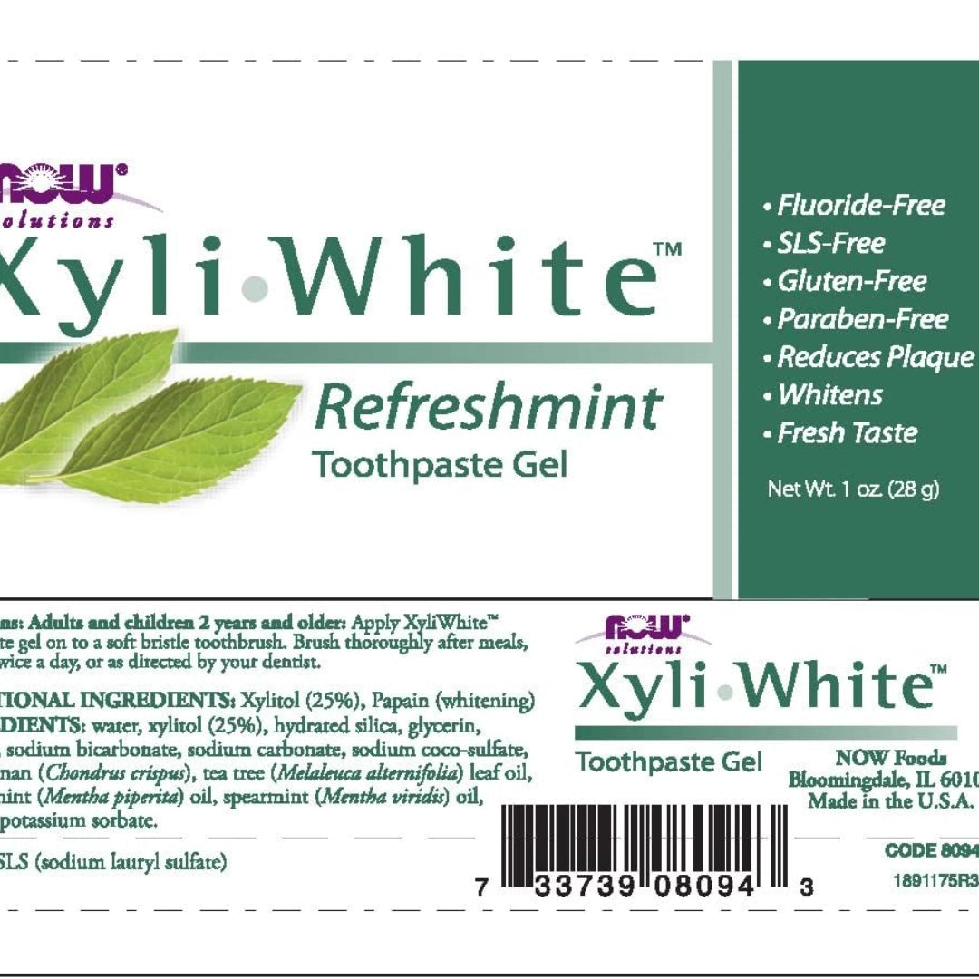NOW Foods Solutions, Xyliwhite™ Toothpaste Gel, Refreshmint, 1oz, 40 Tubes