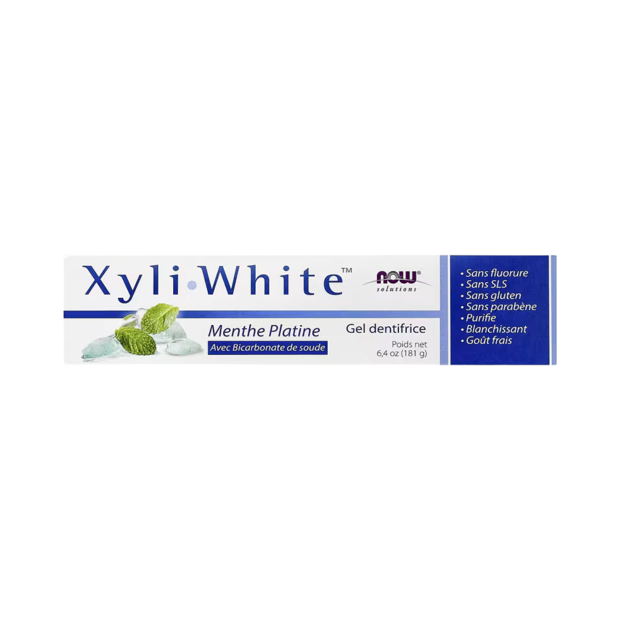 NOW Foods, Solutions, XyliWhite™, Toothpaste Gel with Baking Soda, Platinum Mint, 6.4 oz, 181 g