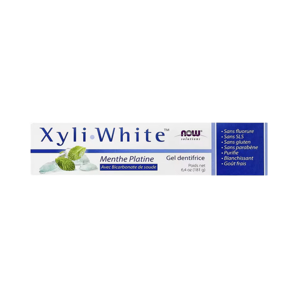 NOW Foods, Solutions, XyliWhite™, Toothpaste Gel with Baking Soda, Platinum Mint, 6.4 oz, 181 g
