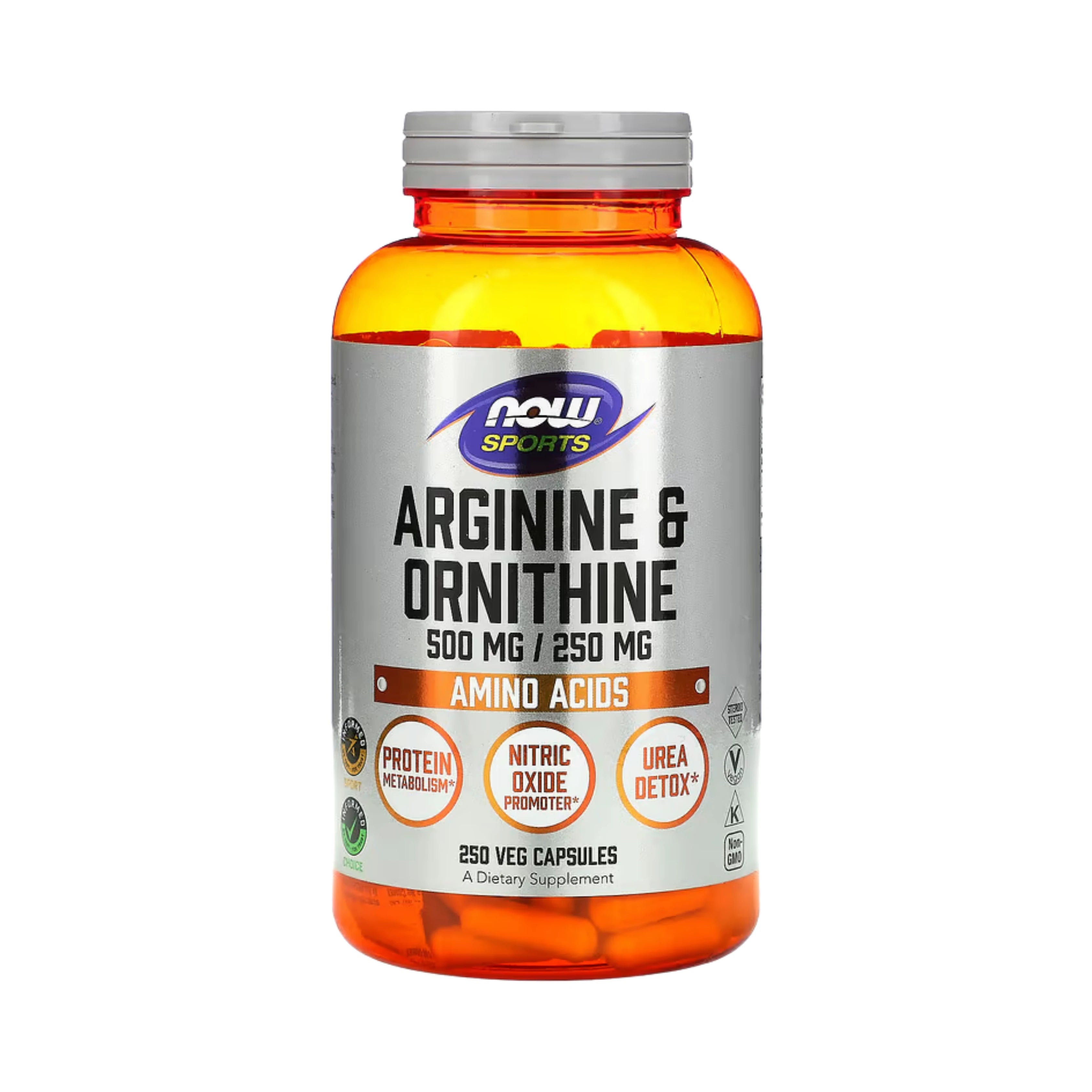 NOW Foods, Sports, Arginine & Ornithine, 250 Veg Capsules