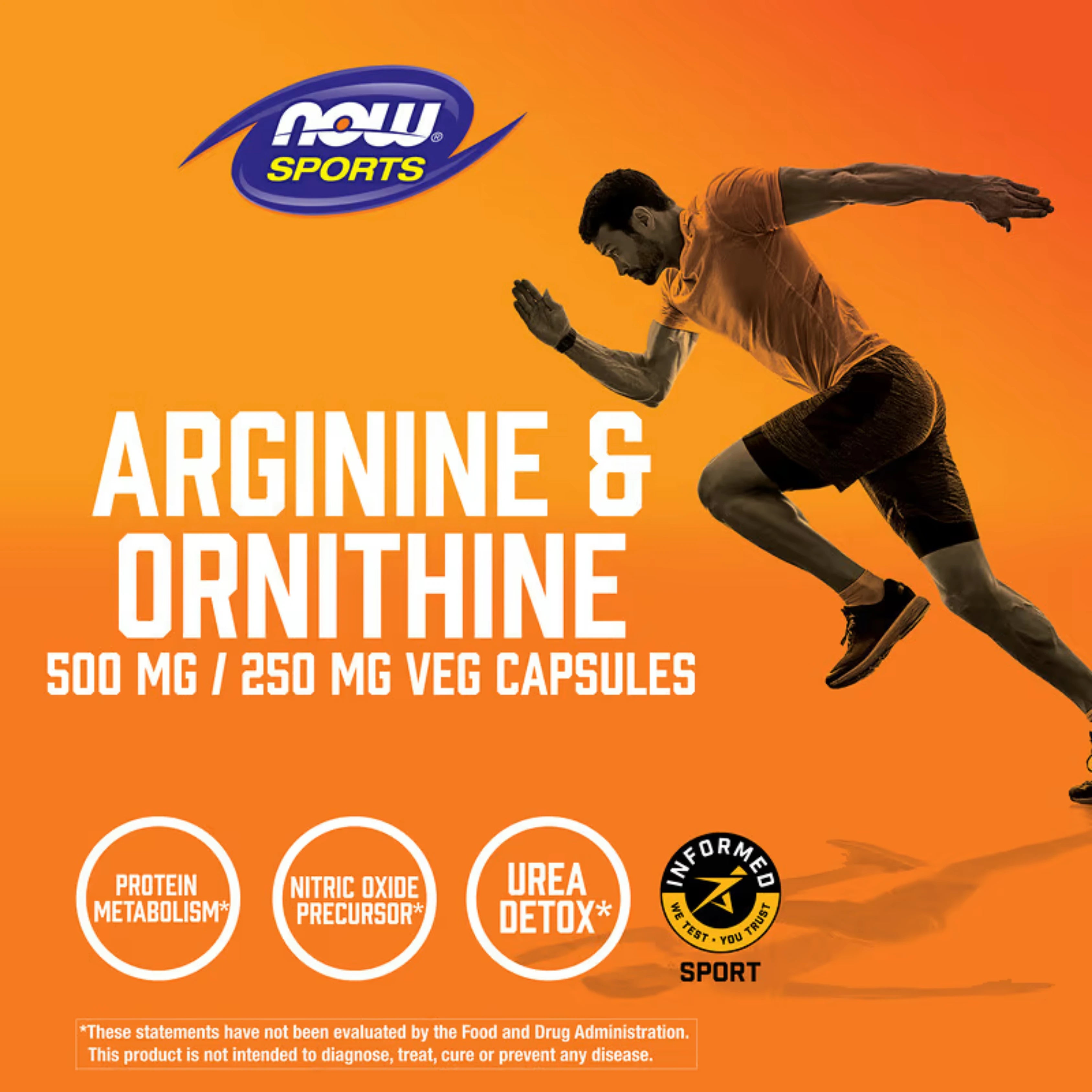 NOW Foods, Sports, Arginine & Ornithine, 250 Veg Capsules