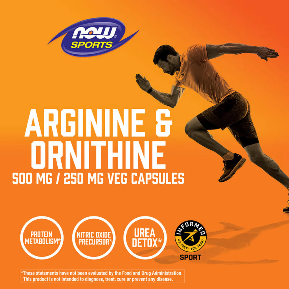 NOW Foods, Sports, Arginine & Ornithine, 250 Veg Capsules