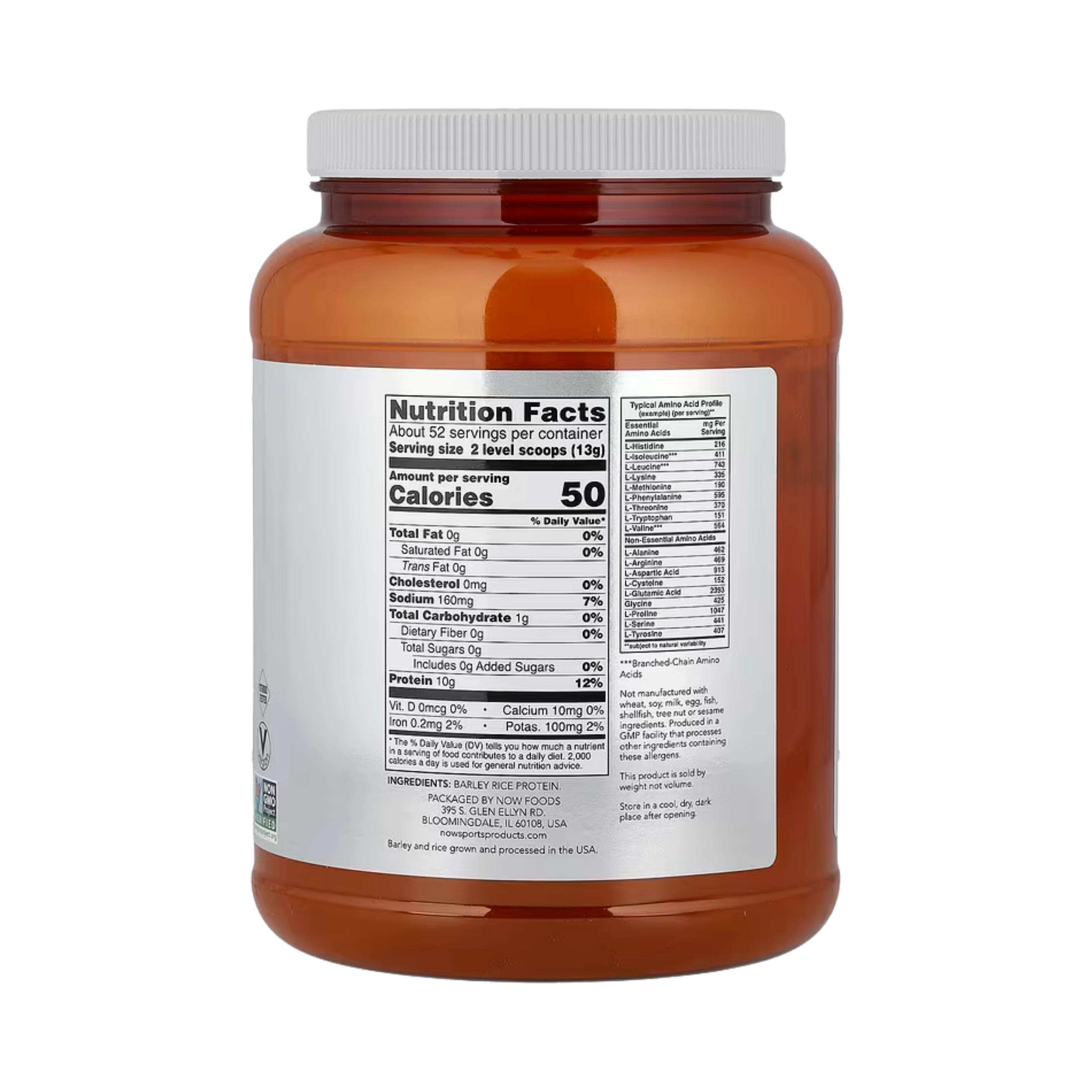 NOW Foods, Sports, Barley Rice Protein Powder, Unflavored, 1.5 lbs, 680 g