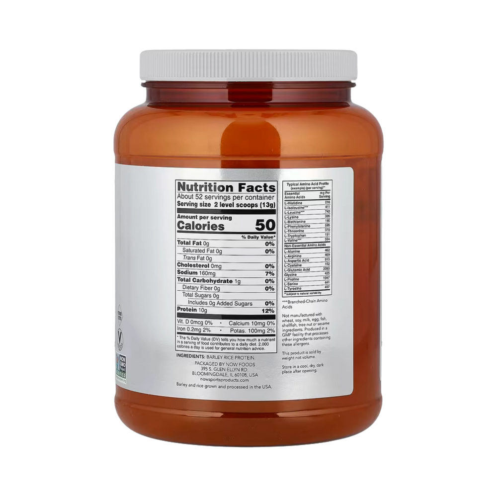 NOW Foods, Sports, Barley Rice Protein Powder, Unflavored, 1.5 lbs, 680 g