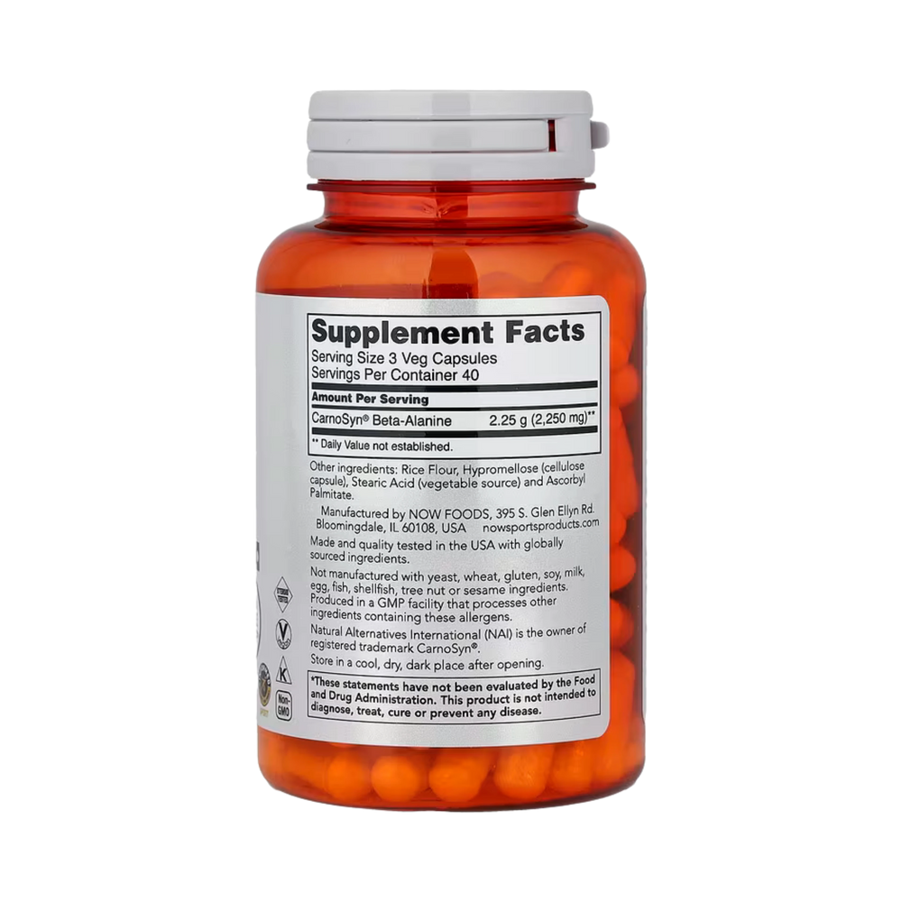 NOW Foods, Sports, Beta-Alanine, Endurance, 120 Veg Capsules