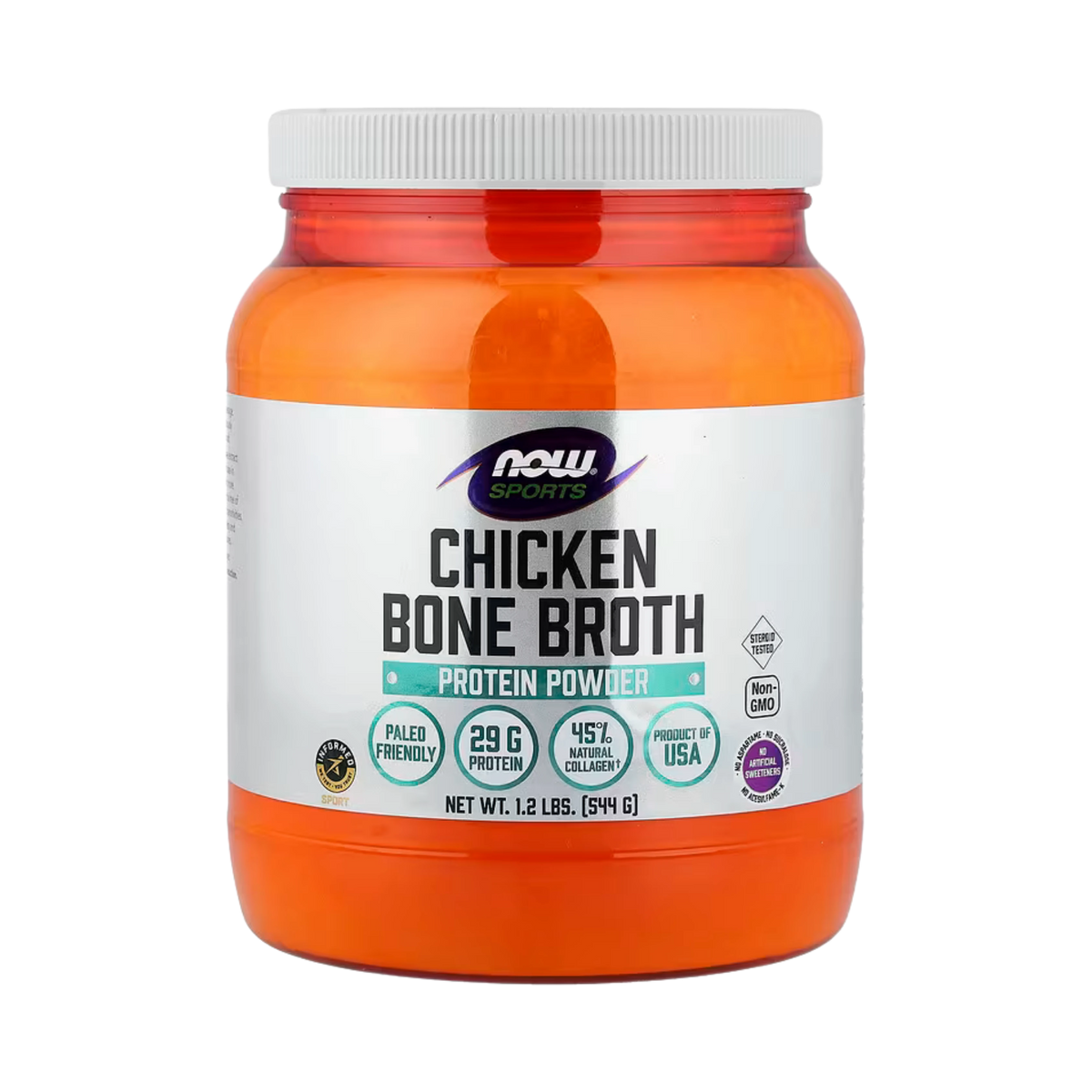 NOW Foods, Sports, Chicken Bone Broth Protein Powder, 1.2 lbs, 544 g