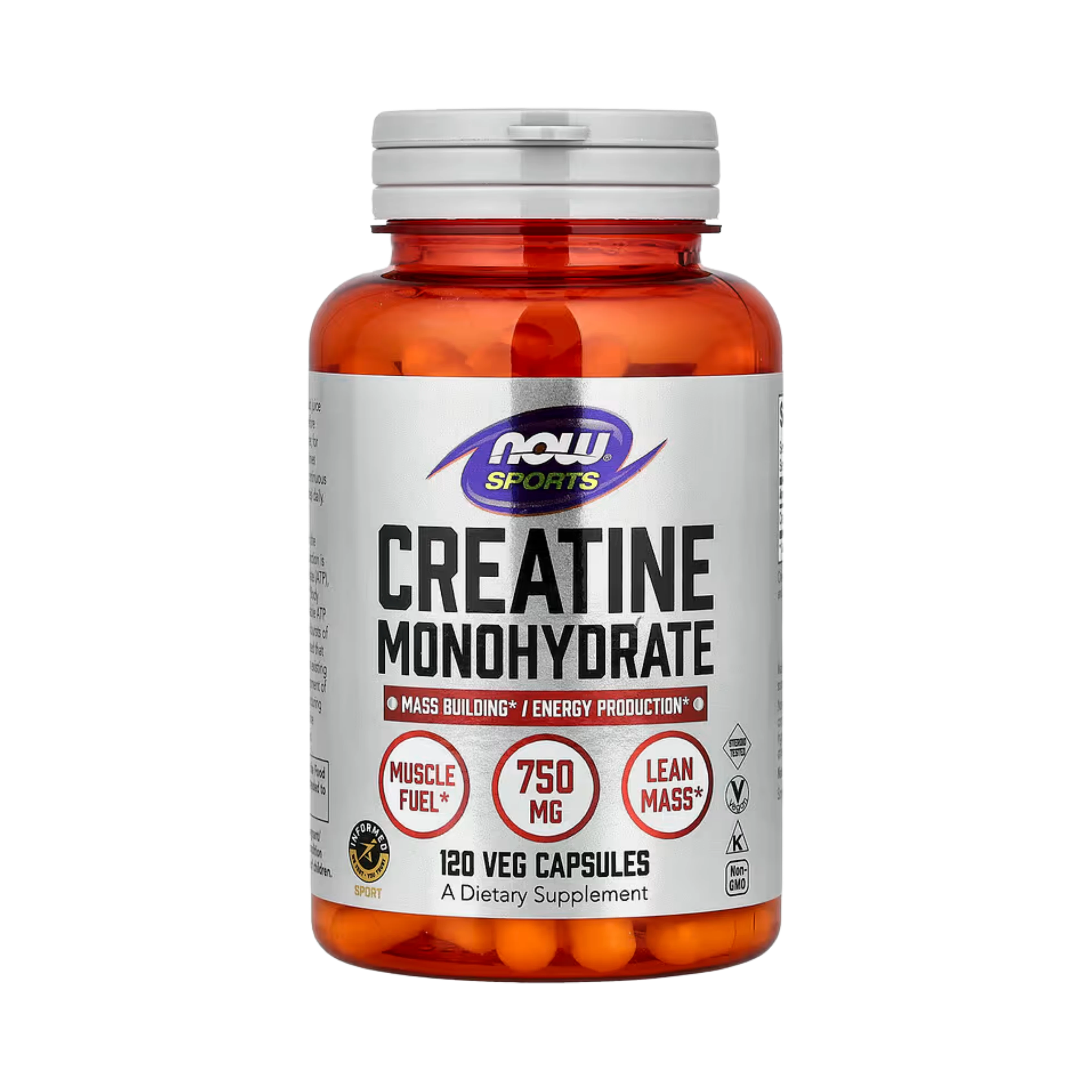 NOW Foods, Sports, Creatine Monohydrate, 120 Veg Capsules