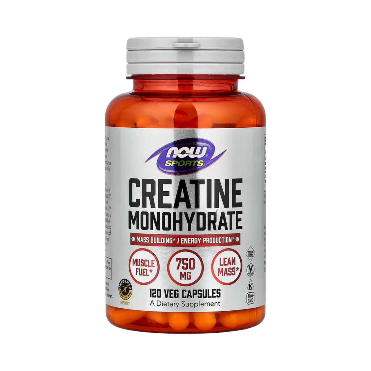 NOW Foods, Sports, Creatine Monohydrate, 120 Veg Capsules