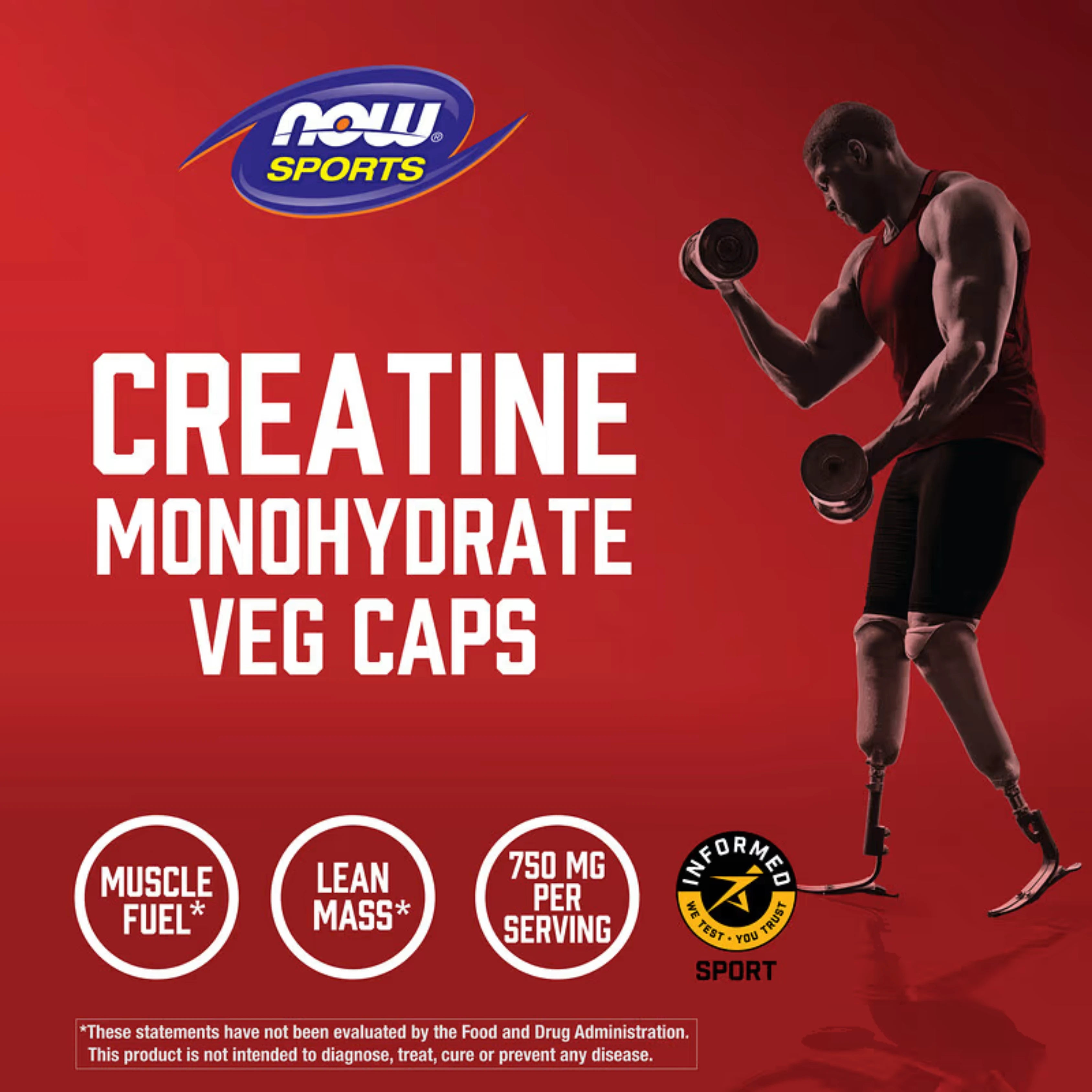 NOW Foods, Sports, Creatine Monohydrate, 120 Veg Capsules