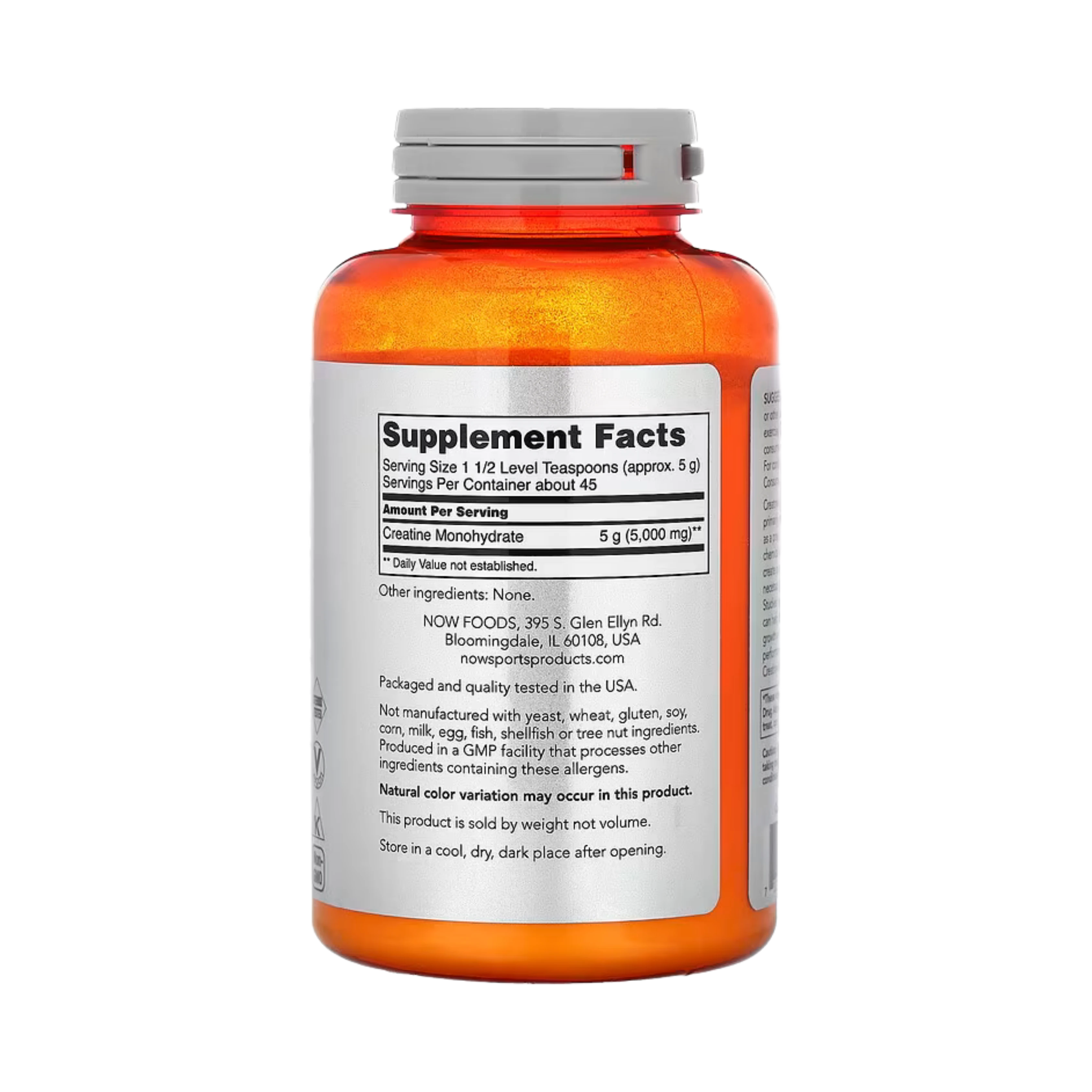 NOW Foods, Sports, Creatine Monohydrate, 8 oz, 227 g