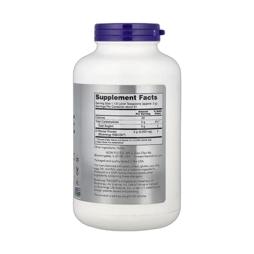 NOW Foods, Sports, D-Ribose Powder, 1 lb, 454 g