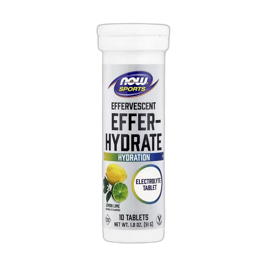 NOW Foods, Sports, Effer-Hydrate, Lemon Lime, 10 Tablets, 1.8 oz, 51 g