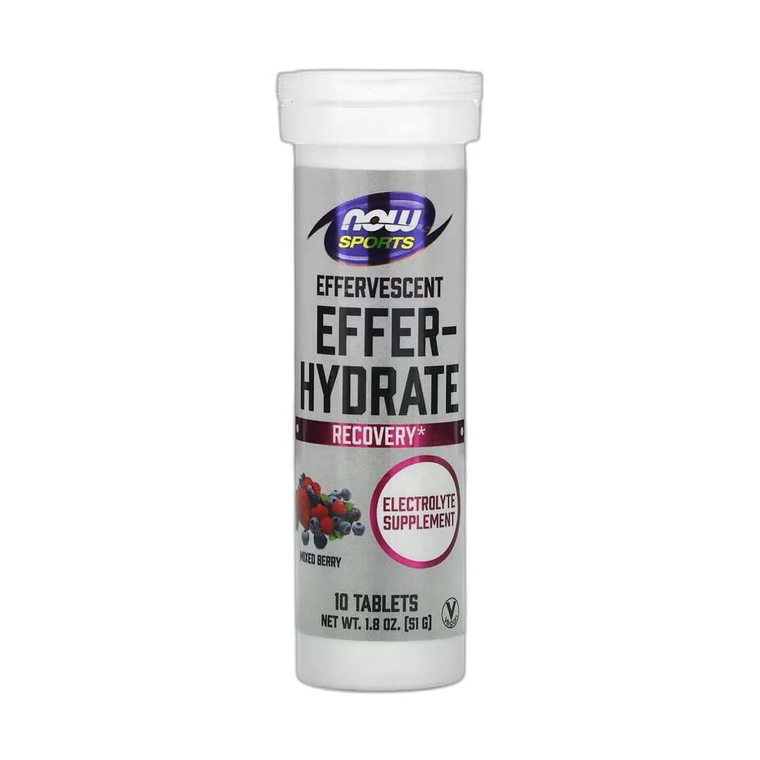 NOW Foods, Sports, Effer-Hydrate, Mixed Berry, 10 Tablets, 1.8 oz, 51 g