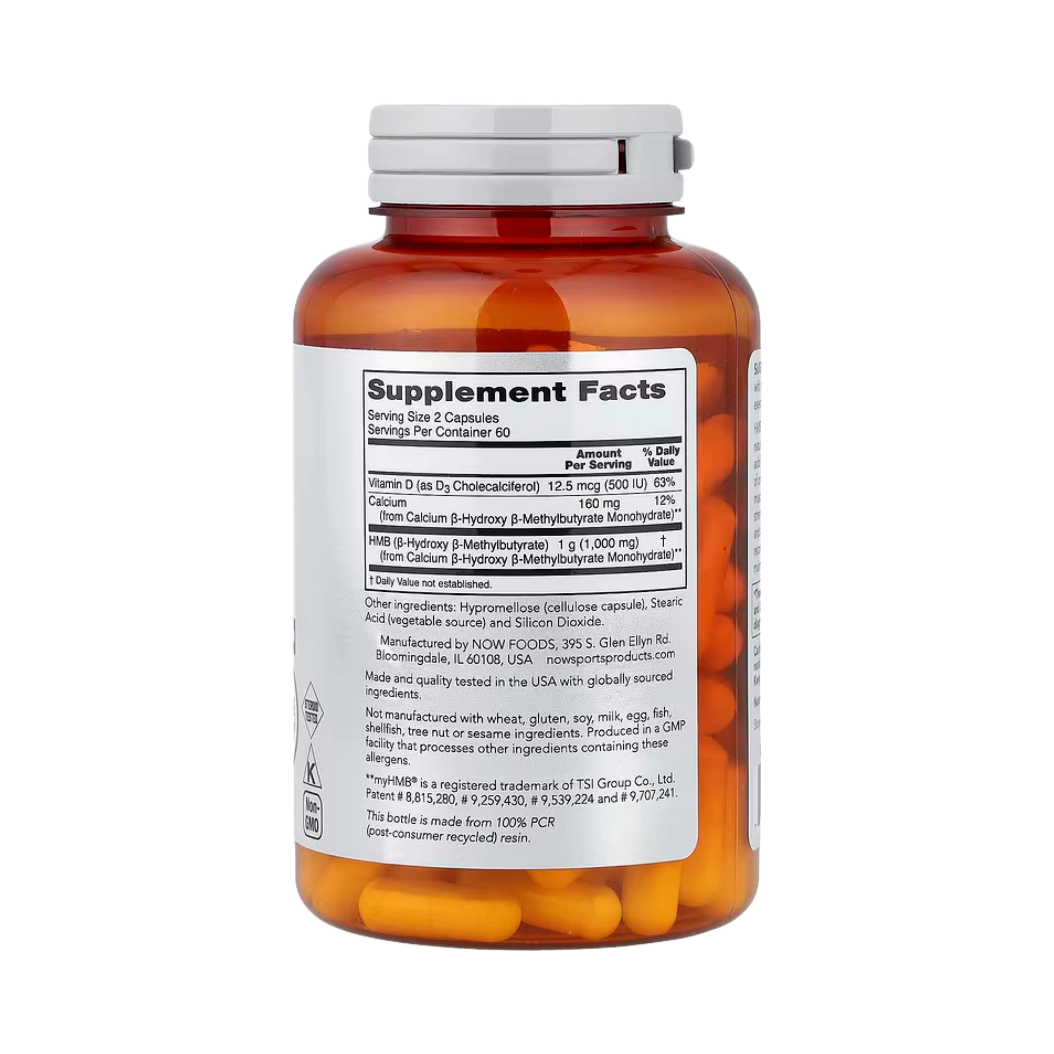 NOW Foods, Sports, HMB With Vitamin D-3, 120 Capsules