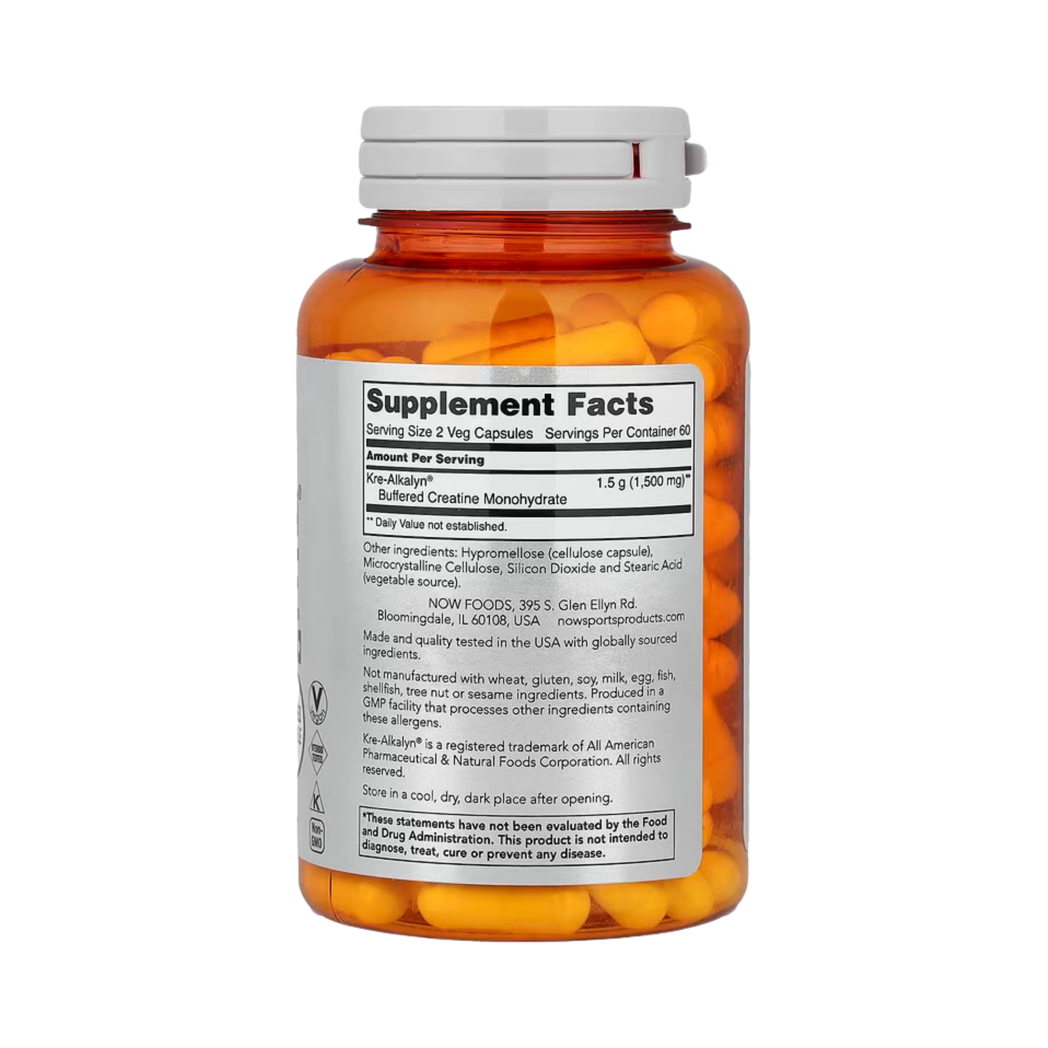 NOW Foods, Sports, Kre-Alkalyn Creatine, 120 Veg Capsules