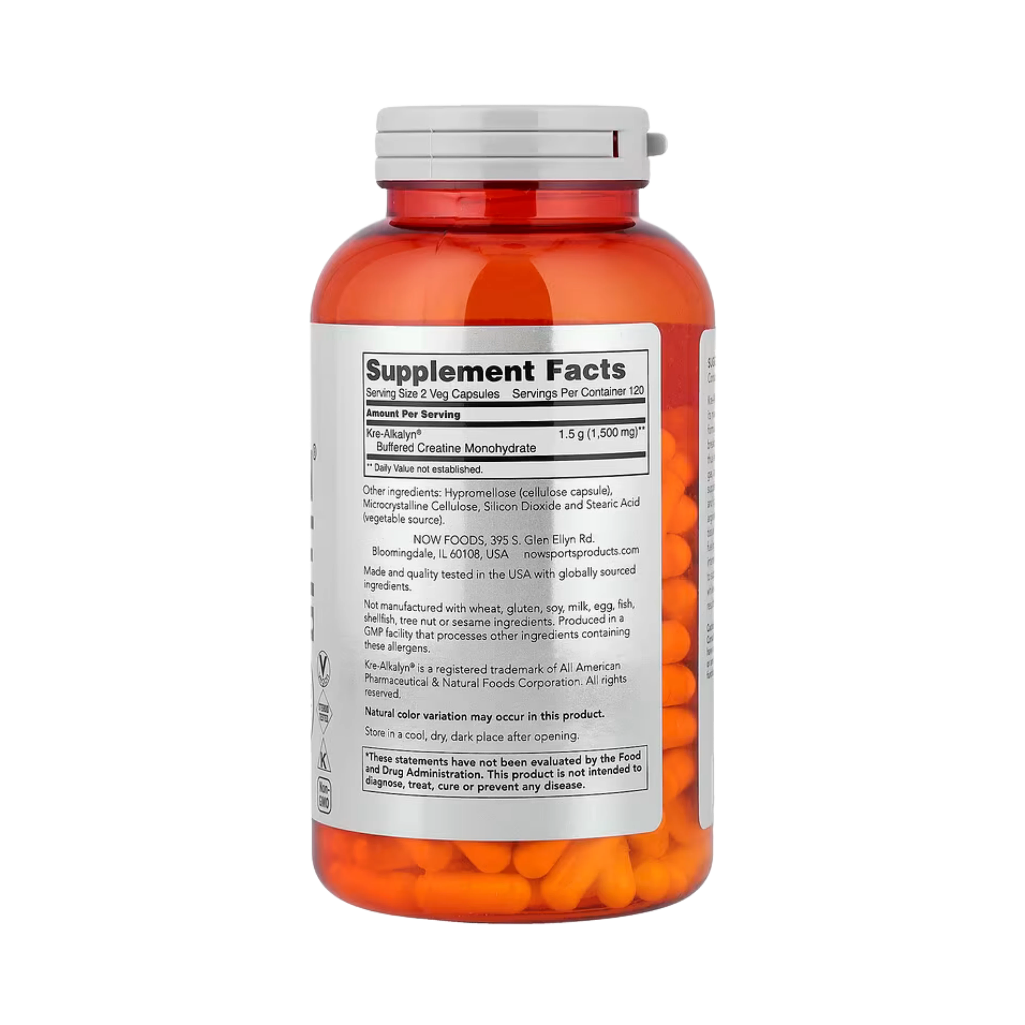 NOW Foods, Sports, Kre-Alkalyn Creatine, 240 Veg Capsules