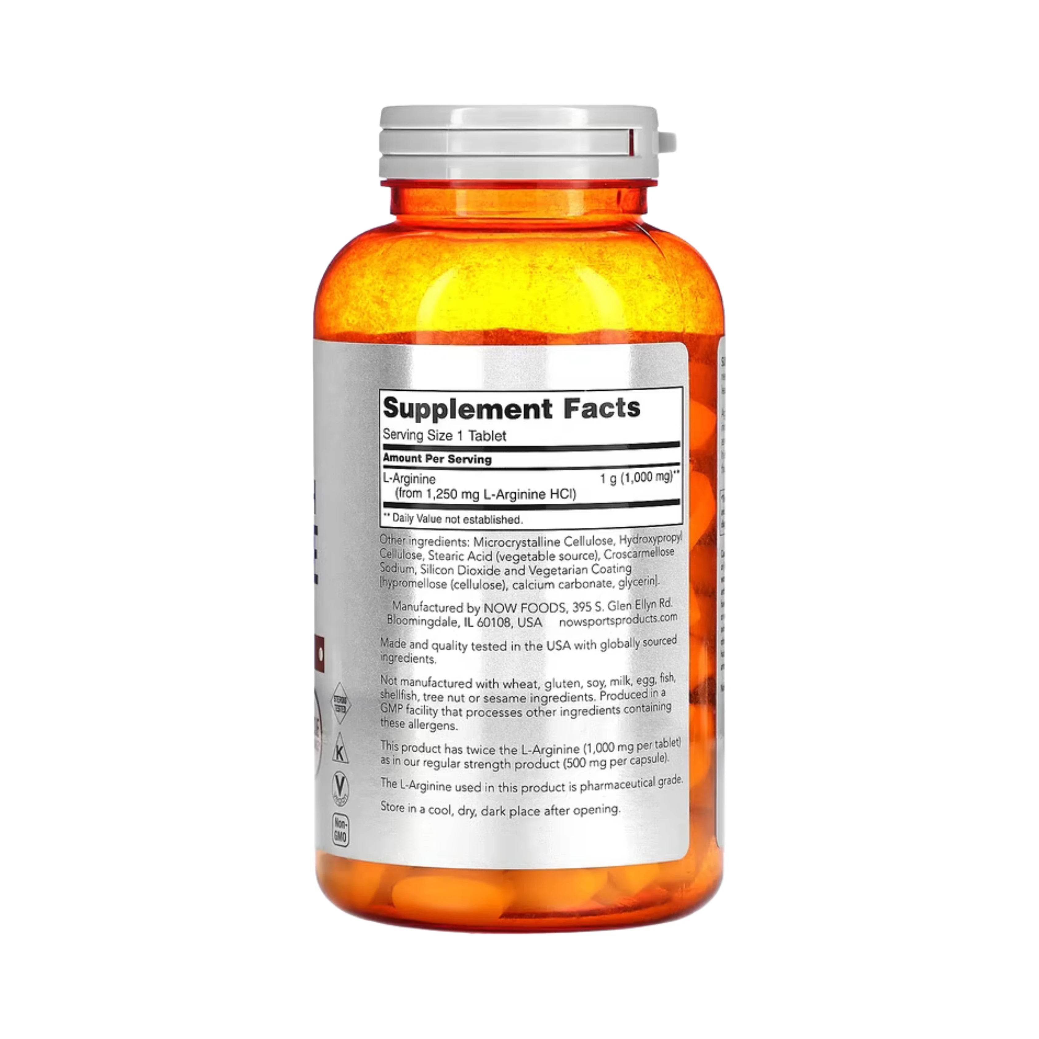 NOW Foods, Sports, L-Arginine, 1,000 mg, 180 Tablets