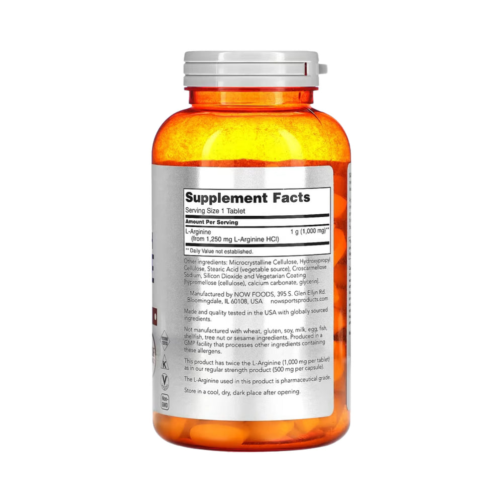 NOW Foods, Sports, L-Arginine, 1,000 mg, 180 Tablets