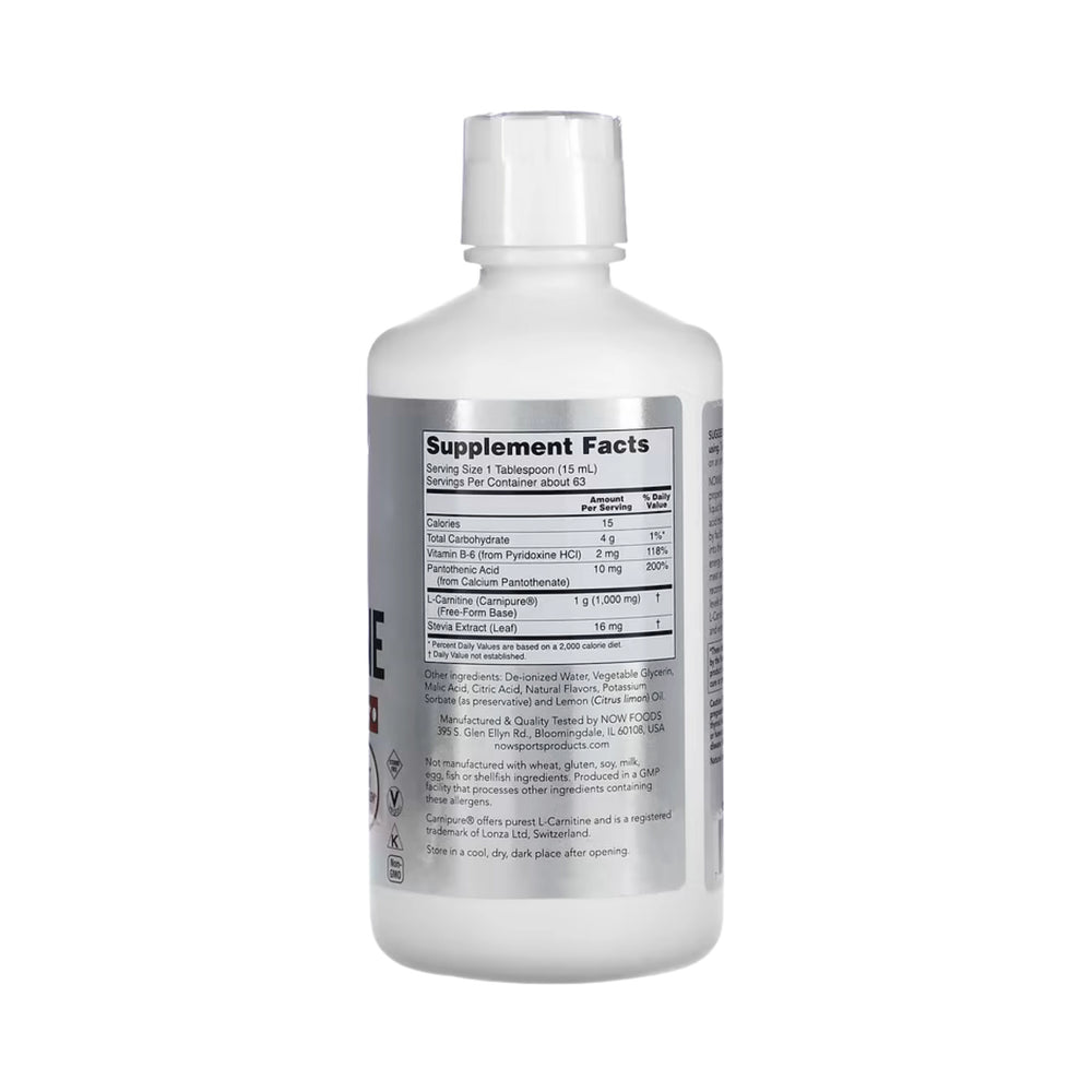 NOW Foods, Sports, Liquid L-Carnitine, Citrus, 1,000 mg, 32 fl oz, 946 ml