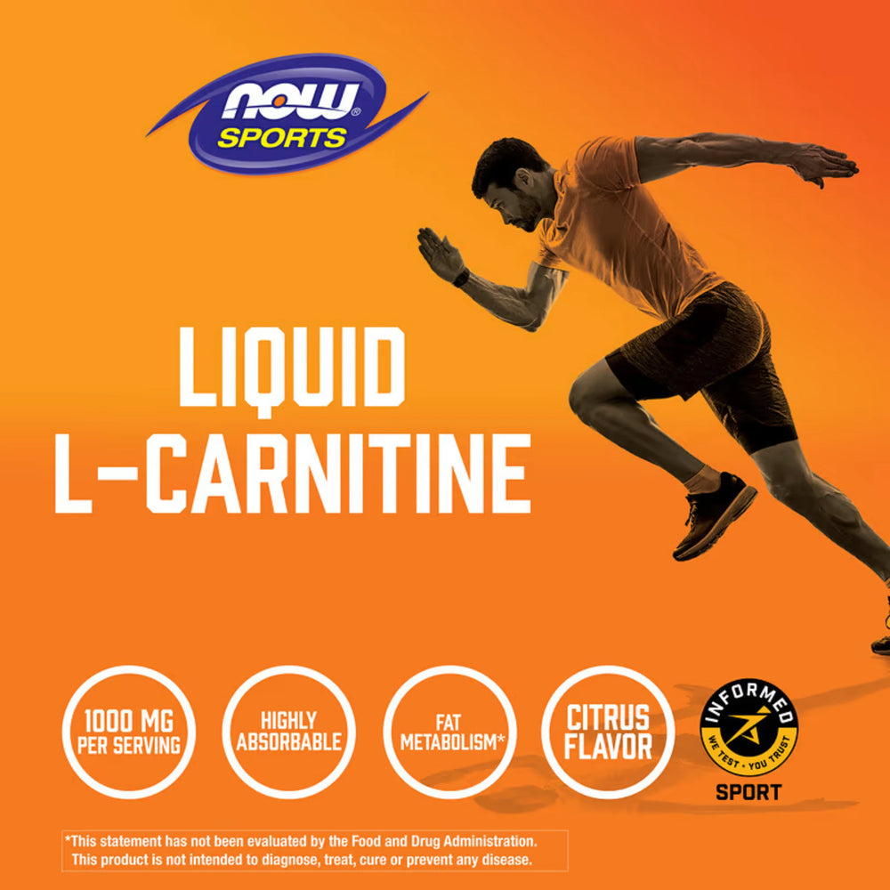 NOW Foods, Sports, Liquid L-Carnitine, Citrus, 1,000 mg, 32 fl oz, 946 ml
