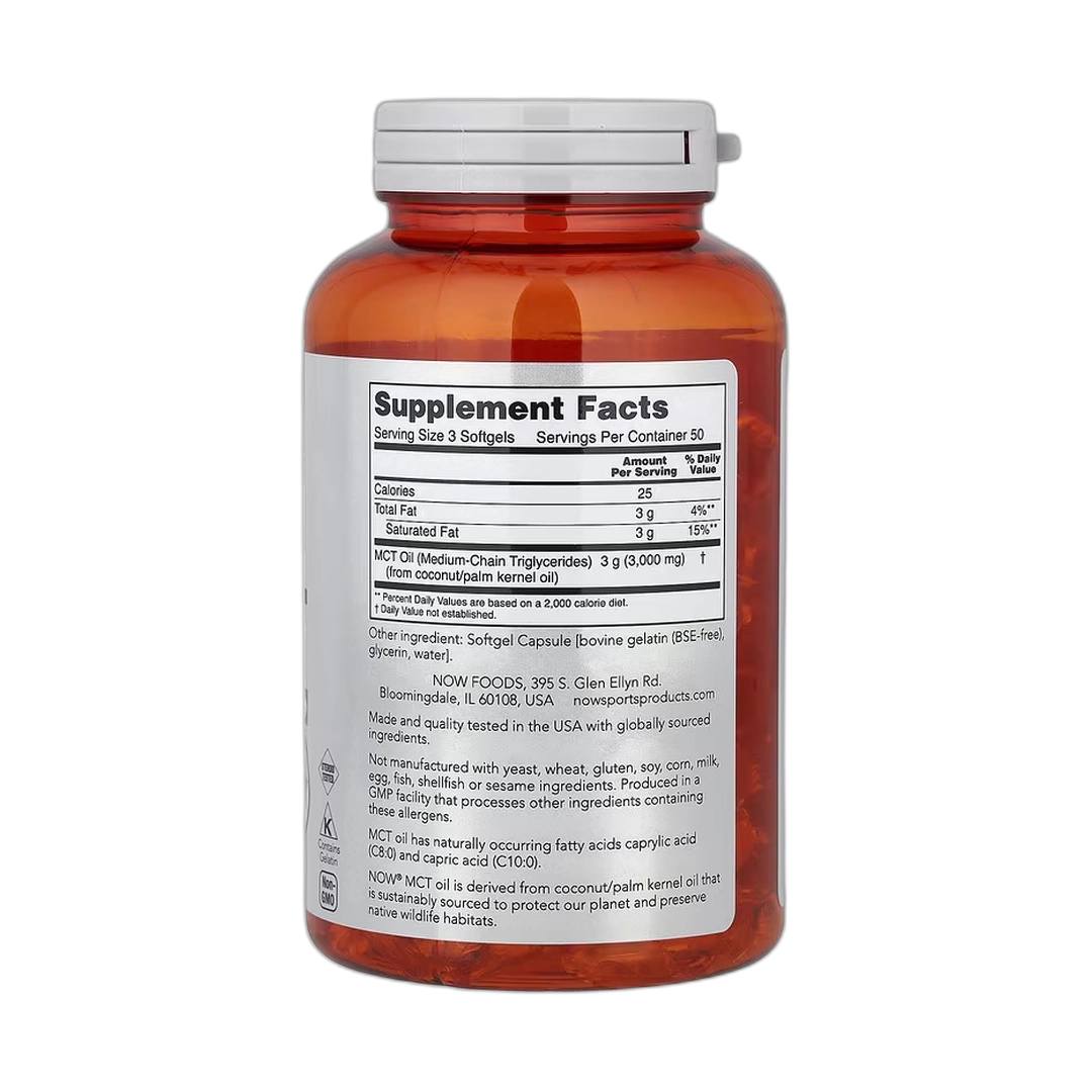 NOW Foods, Sports, MCT Oil, 1,000 mg, 150 Softgels