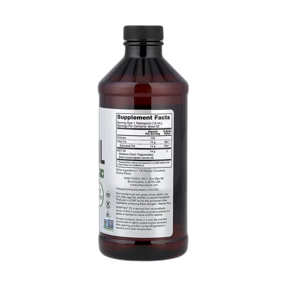NOW Foods, Sports, MCT Oil, Chocolate Mocha, 16 fl oz, 473 ml