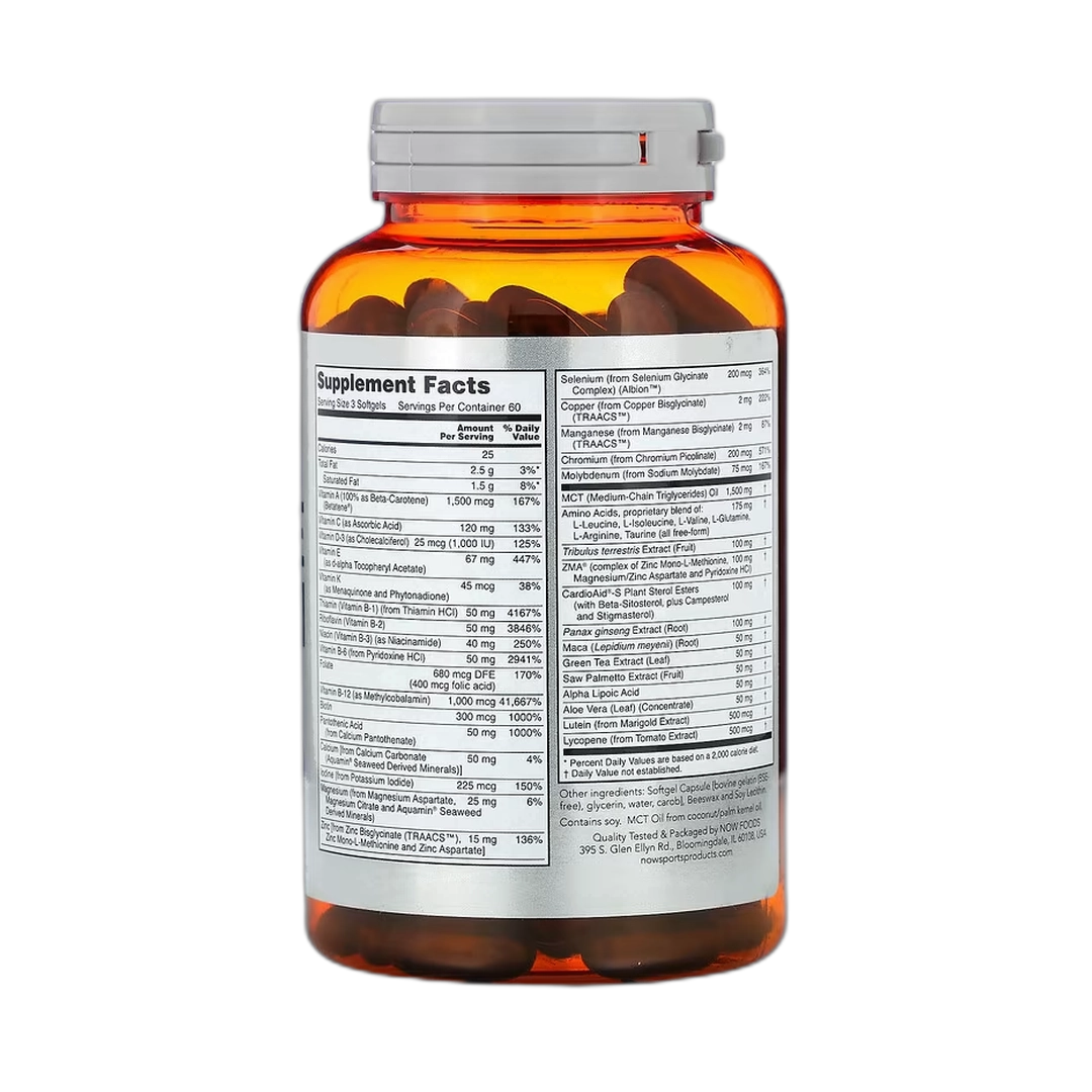 NOW Foods, Sports, Men's Active Sports Multi, 180 Softgels