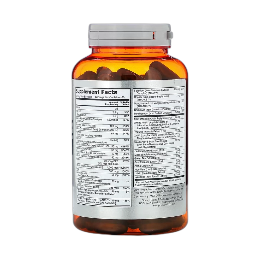 NOW Foods, Sports, Men's Active Sports Multi, 180 Softgels