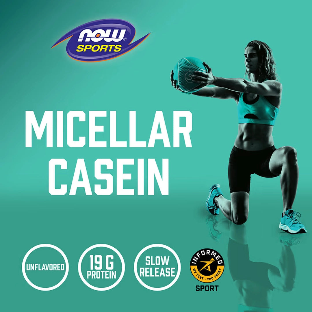 NOW Foods, Sports, Micellar Casein Protein Powder, Unflavored, 1.8 lbs, 816 g