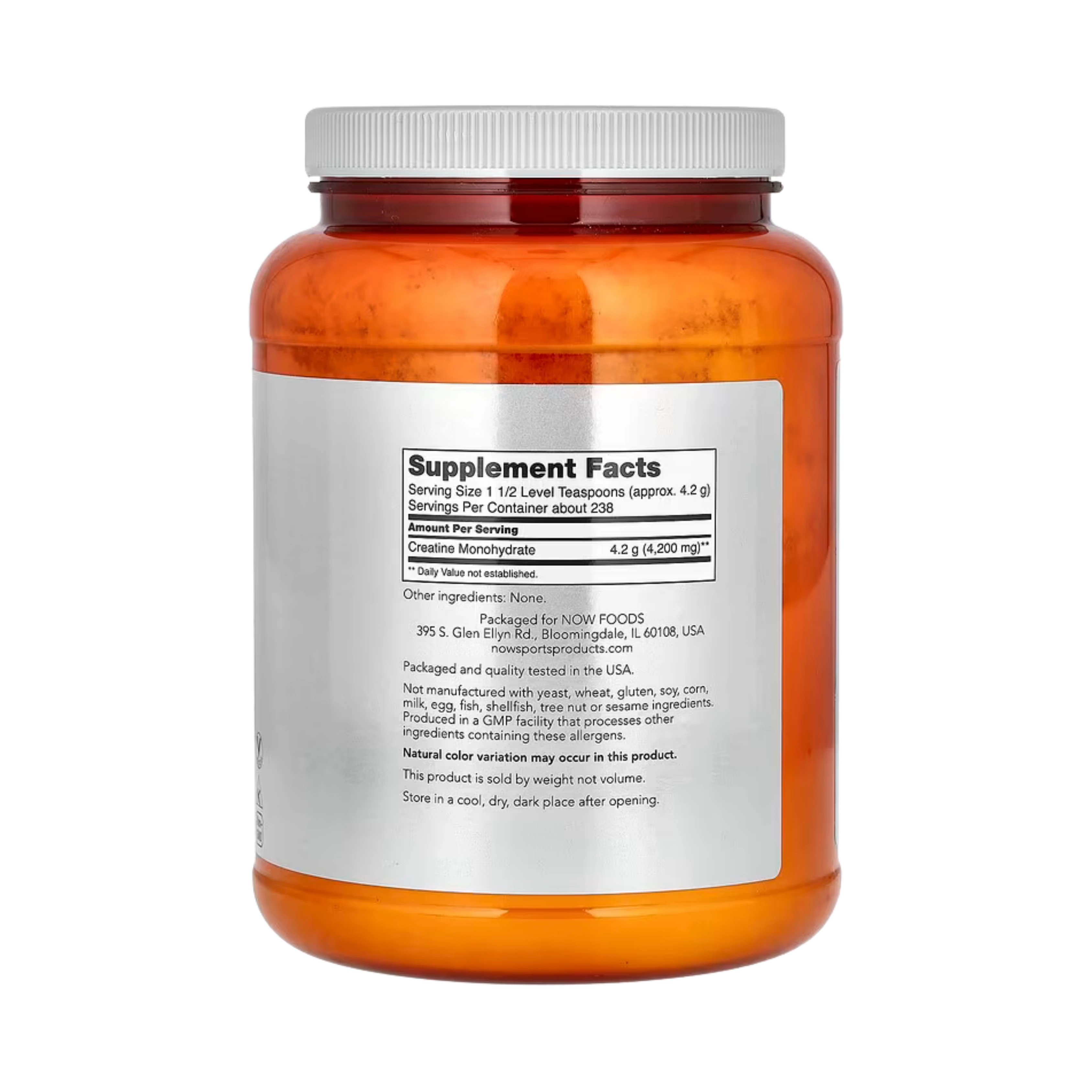 NOW Foods, Sports, Micronized Creatine Monohydrate, 2.2 lbs, 1 kg