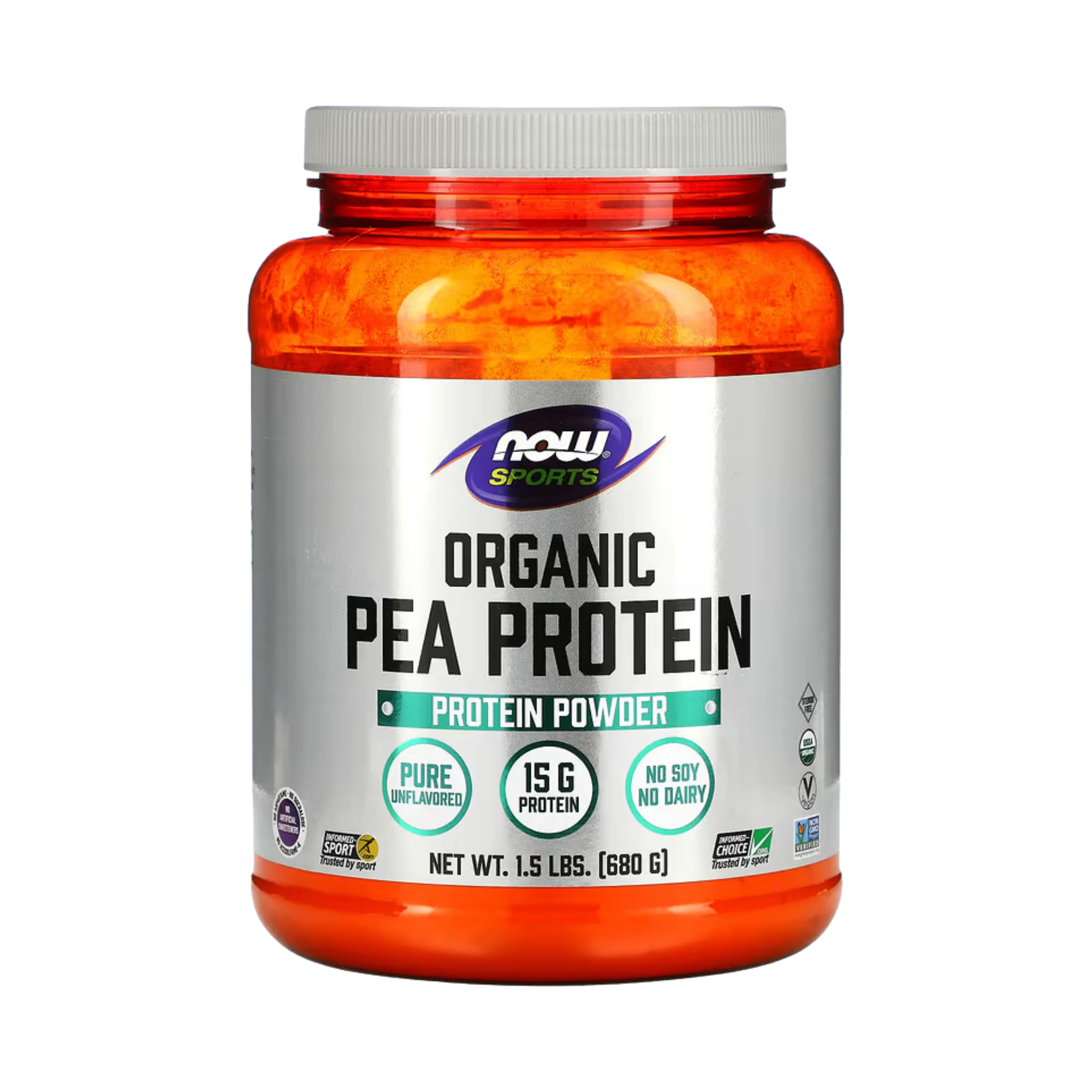 NOW Foods, Sports, Organic Pea Protein Powder, Pure Unflavored, 1.5 lbs, 680 g
